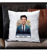 Kişiye Özel Hediye Karikatürlü En İyi Erkek Muhasebeci Yastık