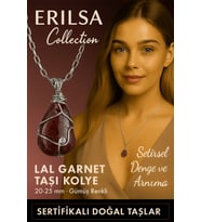 Sertifikalı Gümüş Tel Sargılı Doğal Lal Garnet (Granat) Taşı Kolye – 20-25 mm Tutku ve Enerji Taşı (Çok Renkli)