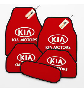 Kia Motors 5 Parça Oto Halı Paspas Takımı – Kaymaz, Su Geçirmez, Kolay Temizlenebilir Araba Paspası (Kırmızı)