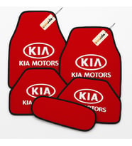 Kia Motors 5 Parça Oto Halı Paspas Takımı – Kaymaz, Su Geçirmez, Kolay Temizlenebilir Araba Paspası (Kırmızı)