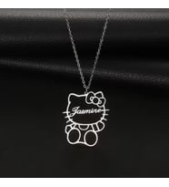 Kişiye Özel Hello Kitty Figürlü İsim Kolye 925K Gümüş