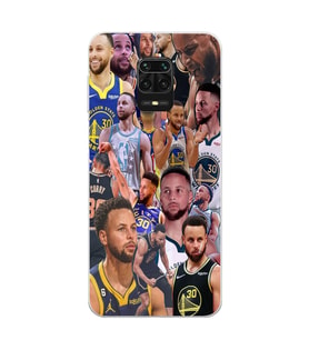 Redmi Note 9 Pro / 9s Uyumlu Steph Curry Kolaj Tasarımlı Şeffaf Telefon Kılıfı