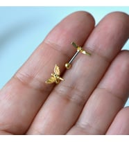 Anka Kuşu Helix Piercing Kıkırdak Cerrahi Çelik Gold Renk (Çok Renkli)