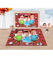 BK Gift Kişiye Özel 3 Kardeş Karikatürlü 1000 Parça Profesyonel Puzzle-2