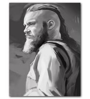 Cakatablo MDF (Ahşap) Tablo Ragnar Lothbrok Siyah Beyaz Görsel