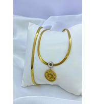 İTALYAN ZİNCİR TASARIM GOLD VERONA ÇELİK KOLYE 45 CM