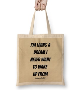 Cristiano Ronaldo Quotes Art Gift - Vintage Retro Style Bez Çanta Uzun Saplı