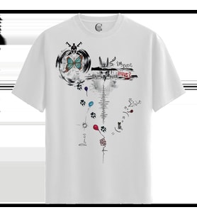 Mystery Art - %100 Pamuklu Kadın Beyaz Tişört - Premium Quality