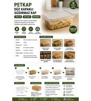 Petkap Düz Kapaklı Sızdırmaz 1000 gr 100 Adet