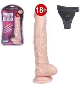 Belden Bağlamali Vibratör Xiese Knight 25 cm Kemerli Realistik Strap On Dildo