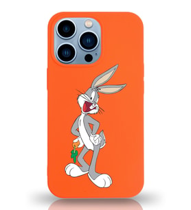 Apple iPhone 13 Pro Max  Lansman Kılıf Bugs Bunny Tasarımlı Altı Kapalı İçi Kadife Kaplı  Kapak (Şeffaf)