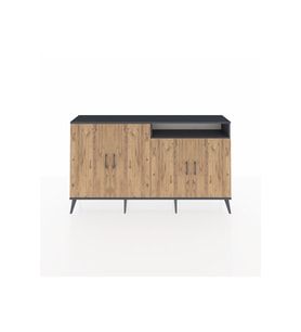 Arges Konsol 6 Raflı 4 Kapaklı 176x30x99 Antrasit-Çam/Antrasit