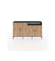 Arges Konsol 6 Raflı 4 Kapaklı 176x30x99 Antrasit-Çam/Antrasit