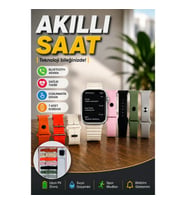 7 Kordonlu Bluetooth Aramalı Dokunmatik Akıllı Saat Sağlık ve Spor Takip Özellikli