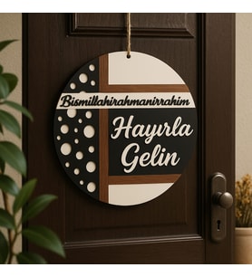 Kapı Süsü Modern Çizgi  (KİŞİYE ÖZEL İSİM SEÇENEĞİ) HEDİYE NO:1001