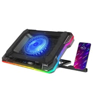 Rampage S49 Cyclone Siyah 10 Mode RGB 140-140mm 1Fanlı 14-19" LED Ekranlı Notebook Soğutucu Stand