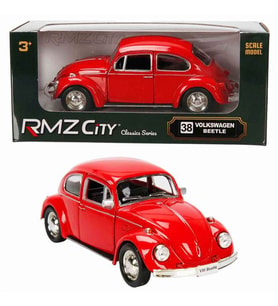 1:32 RMZ City Alman Klasikleri Serisi Die Cast Çek Bırak Model Araba - Kırmızı Volkswagen Beetle Kırmızı