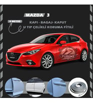 Mazda 3 Oto Araç Kapı Koruma Fitili 5metre Parlak Gri Renk