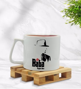 BK Gift Kişiye Özel Baba Godfather Tasarımlı Middle Beyaz Kupa Bardak Model 16