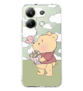 Xiaomi Redmi Note 13 4G Uyumlu Winnie The Pooh Desenli Şeffaf Telefon Kılıfı