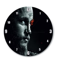 Cakatablo Vikingler Ragnar Karanlık Arkaplan  Duvar Saati
