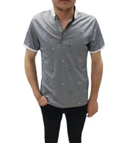 Taşkın Yakalı Slim Fit Kısa Kol Erkek Tişört-6103 (Gri)