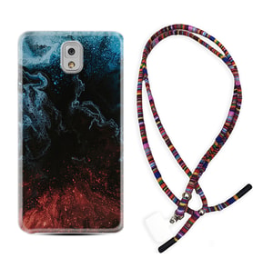 Samsung Note 3 4 5 8 9 20 Ultra 10 Lite Kılıf Boyun Asklı Rasta Silikon Red Blue Black Abstact 1386