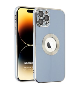 Microsonic Apple iPhone 14 Pro Max Kılıf Flash Stamp Mavi