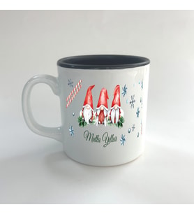 Mutlu Yıllar 3 Noel Baba Baskılı Siyah Multi Yılbaşı Kupası
