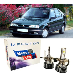 Renault 19 Led Xenon Uzun + Kısa Far Ampulü H4 Mono Yeni Seri Beyaz