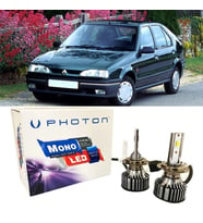 Renault 19 Led Xenon Uzun + Kısa Far Ampulü H4 Mono Yeni Seri Beyaz