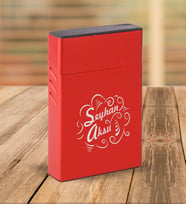 BK Gift Kişiye Özel Kırmızı Slim Boy Metal Sigara Kutusu-6