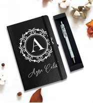 Kişiye Özel Defter & Kalem Hediye Seti (Siyah)