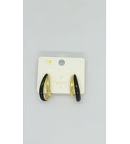 Noir Curve – Siyah Gold Bombeli Halka Küpe