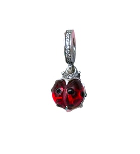 Kırmızı Uğur Böceği Charm  925 Ayar Gümüş