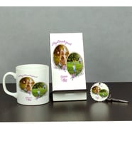 Hayat Seninle Güzel Fotoğraflı Üçlü Set (Kupa + Telefon Standı + Anahtarlık)