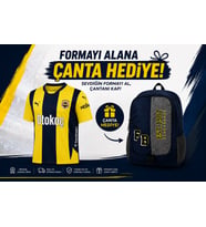 FENERBAHÇE ORJİNAL LİSANSLI UNİSEX SARI LACİVERT ÇUBUKLU ÇOCUK FORMASI OKUL ÇANTASI HEDİY