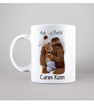 Canım Kızım Anne & Kız Tasarımlı Kupa Kişiye Özel