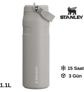 Stanley The Iceflow Flip Straw Pipetli Termos Bardak 1.1 Lt Matara Gri, 5003378789