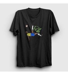 Presmono Unisex Siyah Brasil Futbol Pele T-Shirt 370410tt