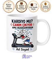 Kardiyo Temalı Komik Baskılı Kupa Bardak Spor Hediye Fitness Mug