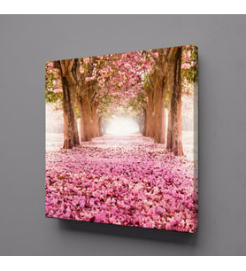 ÇİÇEKLİ YOL KANVAS TABLO 110x110cm (Karışık)