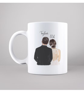 Gelin & Damat Tasarımlı Kupa Kişiye Özel