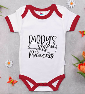 BK Kids Daddy's Little Princess Tasarımlı Kırmızı Bebek Body Zıbın-1