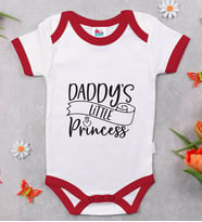 BK Kids Daddy's Little Princess Tasarımlı Kırmızı Bebek Body Zıbın-1