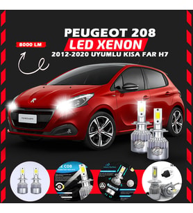 Peugeot 208 2012-2020 Kısa Far Uyumlu Şimşek Etkili Led Xenon Performance Series H7