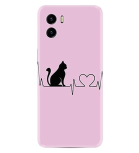 Vivo Y15S Y32 Y33S Y51 Y53S Kılıf Desemli Silikon Pink Cat Heart 1303