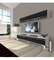 Decoraktiv Ekoflex 6Y Mdf Silver Tv Ünitesi Tv Sehpası - Beyaz Siyah (Siyah - Beyaz)