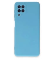 Galaxy A22 Kılıf Nano içi Kadife Silikon - Mavi