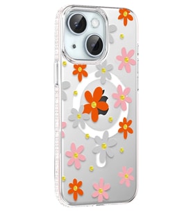 Durukar® iPhone 14 Floral Magsafe Kapak - Turuncu